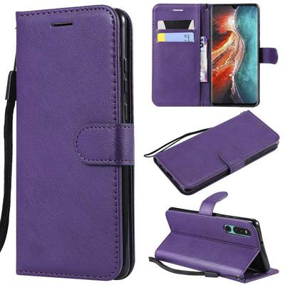 Solid Color Side Flip PU Leather + Soft TPU Picture Frame with Cards Slot Wallet Protecting Cover Case for Huawei P30