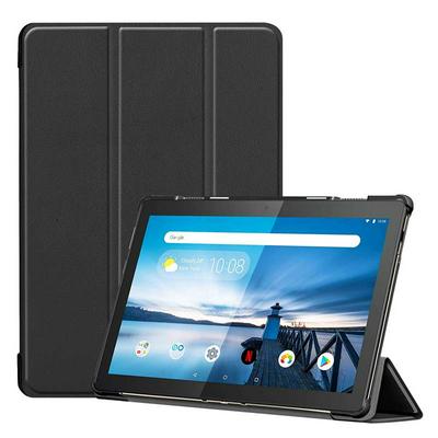 Solid Color Tri-Fold Folding Side Flip Shockproof Slim PU Leather + Hard PC with Stand Protective Case for Lenovo Tab M10 TB-X605 