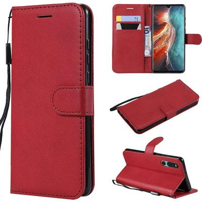 Solid Color Side Flip PU Leather + Soft TPU Picture Frame with Cards Slot Wallet Protecting Cover Case for Huawei P30