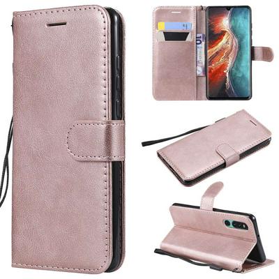 Solid Color Side Flip PU Leather + Soft TPU Picture Frame with Cards Slot Wallet Protecting Cover Case for Huawei P30