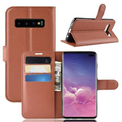 Litchi Pattern Shockproof Side Flip PU Leather + Soft TPU Card Slots with Stand and Magnetic Buckle Wallet Protective Case for Samsung Galaxy S10+ / S10 Plus
