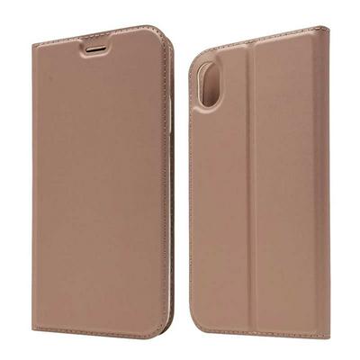 Voltage Magnetic Attraction Solid Color Side Flip Shockproof PU Leather + Transparent TPU with Card Slot and Stand Protective Case for iPhone XR 6.1