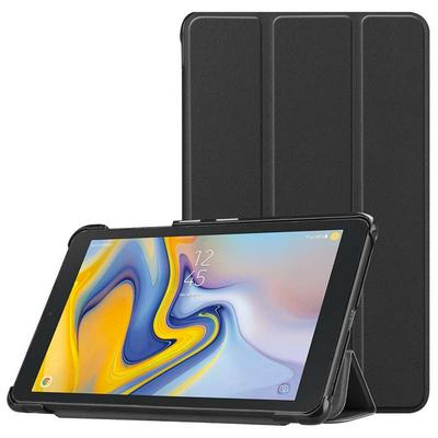 Solid Color Tri-Fold Folding Side Flip Shockproof Slim PU Leather + Hard PC with Stand Protective Case for Samsung Galaxy Tab A 8.0 (2018) T387