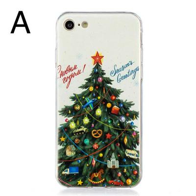 Christmas Tree Claus Colored Painting Ultrathin Soft TPU Back Cover Case for iPhone 7 / 8 