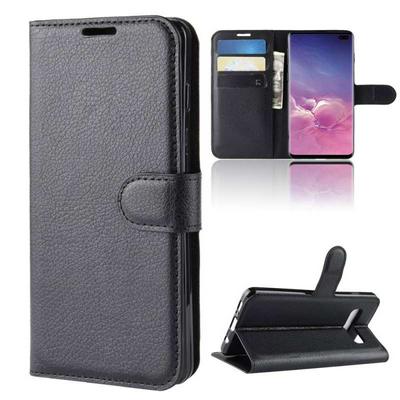 Litchi Pattern Shockproof Side Flip PU Leather + Soft TPU Card Slots with Stand and Magnetic Buckle Wallet Protective Case for Samsung Galaxy S10+ / S10 Plus