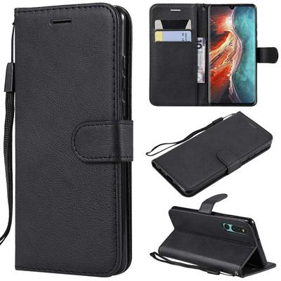 Solid Color Side Flip PU Leather + Soft TPU Picture Frame with Cards Slot Wallet Protecting Cover Case for Huawei P30