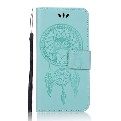 Embossed Dream Catcher Owl Pattern Side Flip Shockproof PU Leather + Soft TPU Wrist Strap with Card Slot Stand and Magnetic Buckle Wallet Protective Case for Samsung Galaxy A3 (2016) / A310