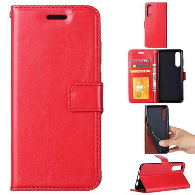 Oily Edge Crazy Horse Pattern Shockproof Side Flip PU Leather + Soft TPU Card Slots with Picture Frame Stand and Magnetic Buckle Wallet Protective Case for Samsung Galaxy A50