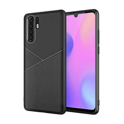 Soft Leather-like Phone Case Anti-scratch Non-slip TPU Cover Plain Protective Case in Business Style for Huawei P30 Pro