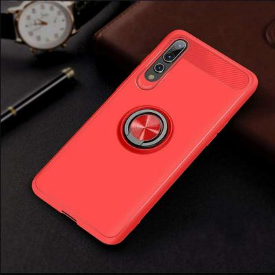 Solid Color with Stand Support Ring Soft TPU Back Cover Protective Case Ultrathin with Car Holding Function for Huawei P20 Pro