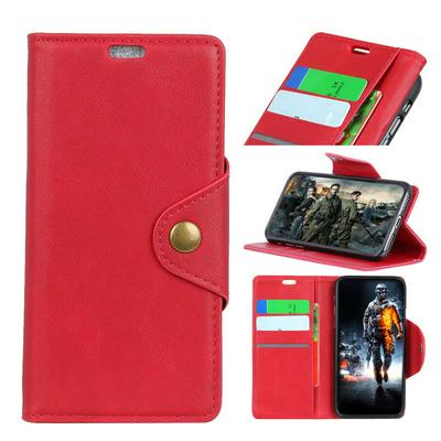 Solid Color PU Leather + Soft TPU Card Slots with Stand Support Wallet Copper Buckle Protective Case for Phone XR 6.1 