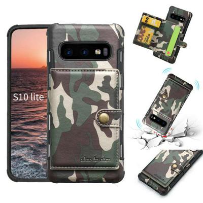 Camouflage Pattern Shockproof Soft TPU with Card Slot Wallet Back Cover Protective Case for Samsung Galaxy S10  Lite