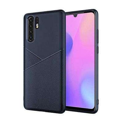 Soft Leather-like Phone Case Anti-scratch Non-slip TPU Cover Plain Protective Case in Business Style for Huawei P30 Pro