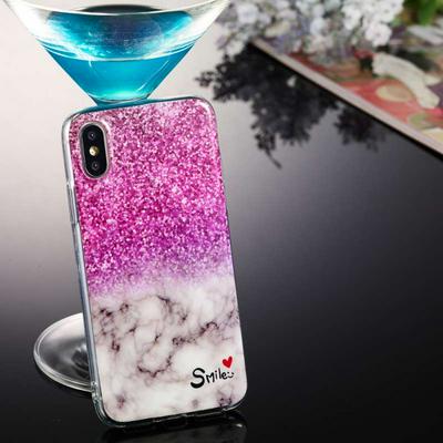 Colored Painting Marble Pattern Ultrathin IMD Soft TPU Back Cover Case for iPhone X / XS