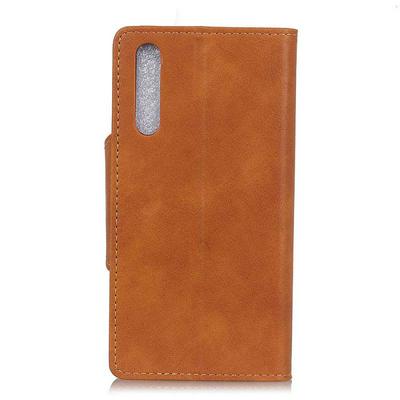 Solid Color PU Leather + Soft TPU Card Slots with Stand Support Wallet Copper Buckle Protective Case for Samsung Galaxy A50