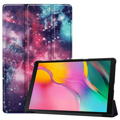 Colored Painting Tri-Fold Stand PU Leather Auto Wake Case for Samsung Galaxy TAB A 10.1 2019 T510 T515