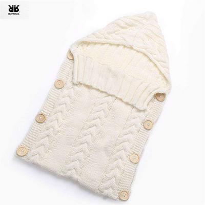 Newborn Baby Wrap Swaddle Blanket Knitted Sleeping Bag for Stroller Bedroom