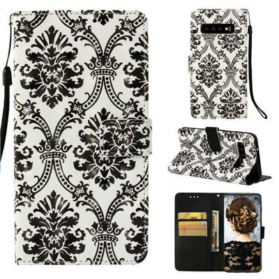 3D Colored Painting Owl Pattern PU Leather + TPU with Card Slots Wallet Wrist Strap and Stand Cover Case for Samsung Galaxy S10