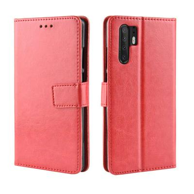 Solid Color Wrist Strap Style Shockproof Side Flip PU Leather + Soft TPU Card Slots with Stand and Magnetic Buckle Wallet Case for Huawei P30 Pro