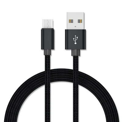 Solid Color Nylon Braid 1m Micro USB High Speed QC3.0 3A Fast Charging Data Cable for Devices with Micro USB Interfaces