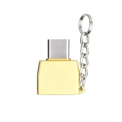 OTG to USB-C Type-C Adapter Aluminum Convert Connector with Keychain Charger Fit
