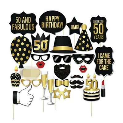 28pcs Premium Birthday Props Thirty/Forty/Fifty Party Decoration Supplies Photobooth Backdrop Signs 
