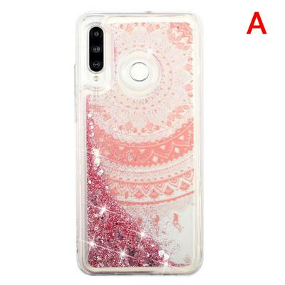 Colored Painting Feather Wedding Girl Butterfly Bling Quicksand Glitter Powder Soft TPU Back Cover Case for Huawei P30 Lite