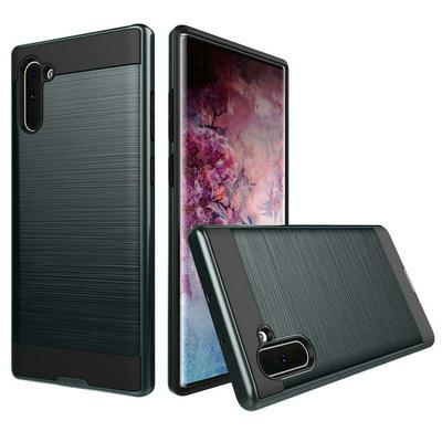 2 in 1 Detachable Brushed Metal Armor Hard PC + Black TPU Protector Back Cover Case for Samsung Galaxy Note 10