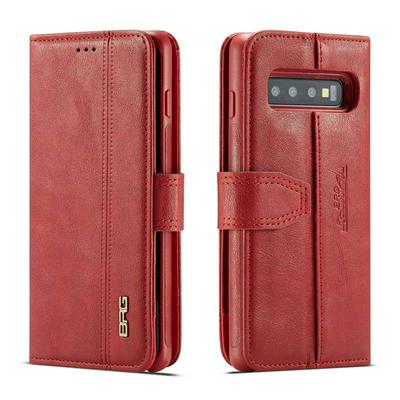 Solid Color Genuine Leather + Detachable Car Hold PC Card Slots with Stand and Wallet Cover Case for Samsung Galaxy S10E