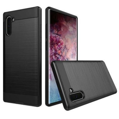 2 in 1 Detachable Brushed Metal Armor Hard PC + Black TPU Protector Back Cover Case for Samsung Galaxy Note 10
