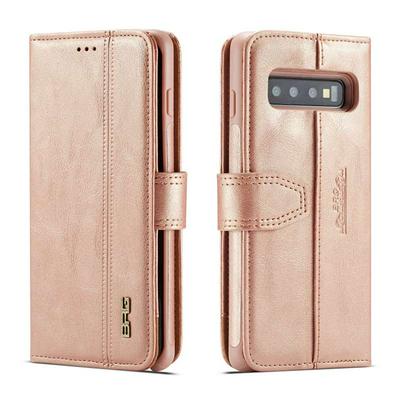 Solid Color Genuine Leather + Detachable Car Hold PC Card Slots with Stand and Wallet Cover Case for Samsung Galaxy S10E