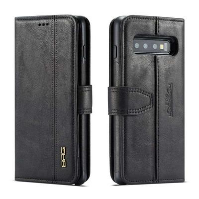 Solid Color Genuine Leather + Detachable Car Hold PC Card Slots with Stand and Wallet Cover Case for Samsung Galaxy S10E