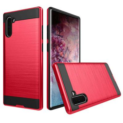 2 in 1 Detachable Brushed Metal Armor Hard PC + Black TPU Protector Back Cover Case for Samsung Galaxy Note 10