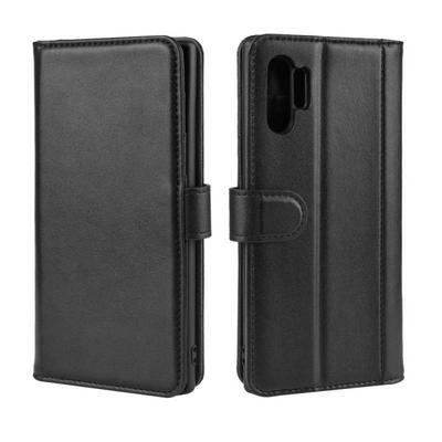 Side Flip Wallet Style Genuine Leather + Soft TPU Card Slots with Stand and Magnetic Buckle Case for Samsung Galaxy Note10+ / Note10 Pro 
