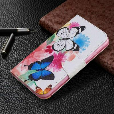 Wallet Case for iPhone 6.1inch 2019, Colored Painting Leather Phone Cover with Magnetic Closure and Kickstand
