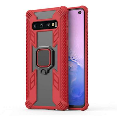 Iron Warrior Shockproof PC + TPU Protective Case for Samsung Galaxy S10, with Ring Holder