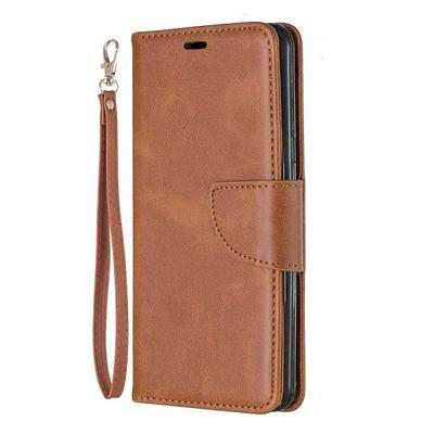 Wallet Case for LG G8 ThinQ, Plain Imitation Leather Phone Case with Card Slots and Hidden Kickstand
