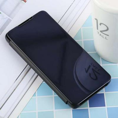 Clear View Cover Electroplated Mirror Translucent PU Leather + PC with Triangle Viewing Stand Flip Case for Samsung Galaxy S10 Plus