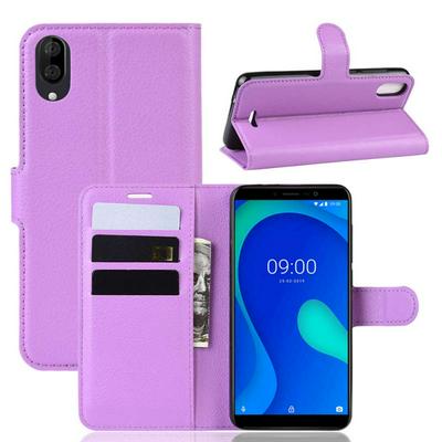 Wiko Case Dual-side Magnetic Buckle Horizontal Flip Leather Case Card Slots Wallet Photo Frame Phoen Case Cover for WIKO Y80 with Phone Holder