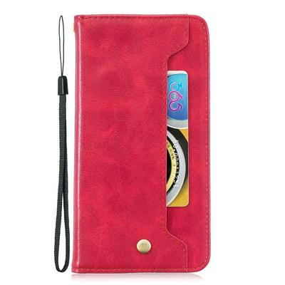 Retro Wallet Case for Huawei P20, Leather Phone Cover with Inside and Outside Card Slot, Magnetic Closure, Kickstand 