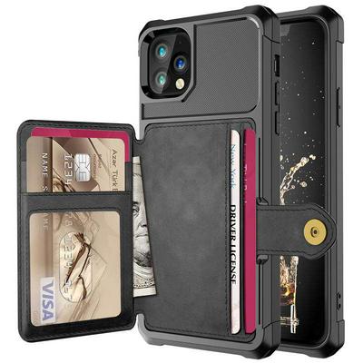 Wallet Phone Case for iPhone 2019 6.1inch, Bumper-reinforced Phone Cover with Card Slots