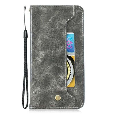 Retro Wallet Case for Samsung Galaxy S10, Leather Phone Cover with Inside and Outside Card Slot, Magnetic Closure, Kickstand 