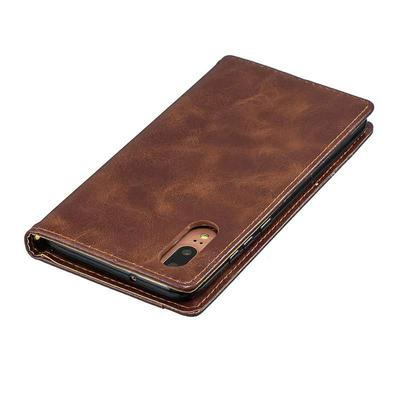 Retro Wallet Case for Huawei P20, Leather Phone Cover with Inside and Outside Card Slot, Magnetic Closure, Kickstand 