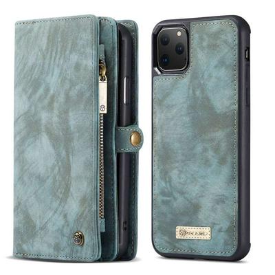 CaseMe Clamshell iPhone 6.1 inch Phone Case Real leather Business Phone Case Zipper Wallet Bracket Mobile Phone Case for 2019 iPhone 6.1 inch Case