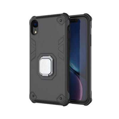 Armored Phone Case for iPhone XR, 2 in 1 Hybrid Phone Cover with Rotational Metal Ring