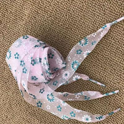 5 Pairs of Floral Shoe Laces See-through Flat Shoe Strings for Sneakers