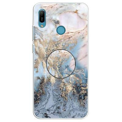 Wallet Phone Case for HUAWEI Y6 (2019), Marble Pattern Soft TPU Phone Cover