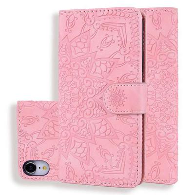Embossed Wallet Phone Case for iPhone XR 6.1, Pattern Texture Leather Phone Cover With Magnetic Buckle