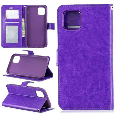 Crazy Horse Pattern PU Leather + TPU with Card Slots Wallet and Stand Support Cover Case for Apple iPhone 11(6.1)
