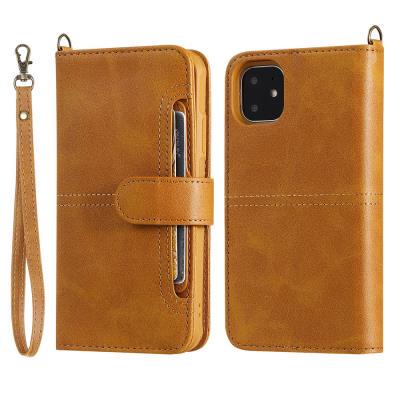 2 in 1 Leather Wallet Case for iPhone 11, Magnetic Detachable Phone Cover with Hidden Stand